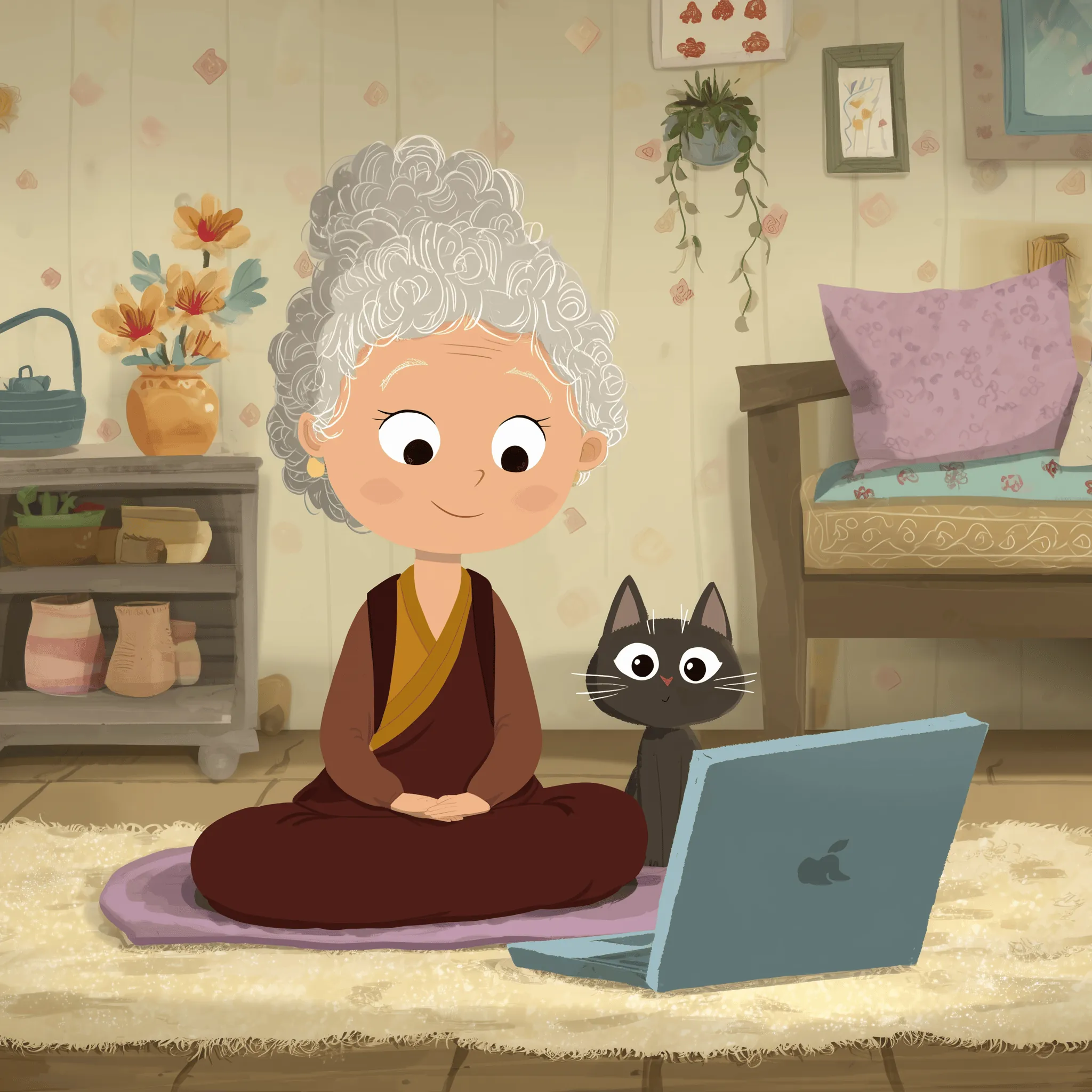 Monastic student learning